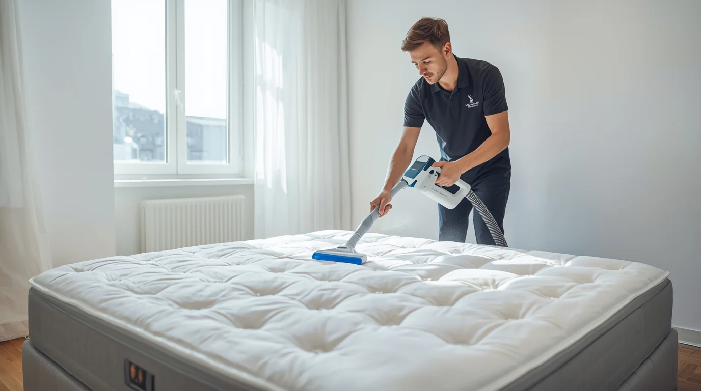Professionelle Matratzenreinigung in Zürich mit moderner Dampfreinigungs- und UV-Technik für maximale Hygiene.