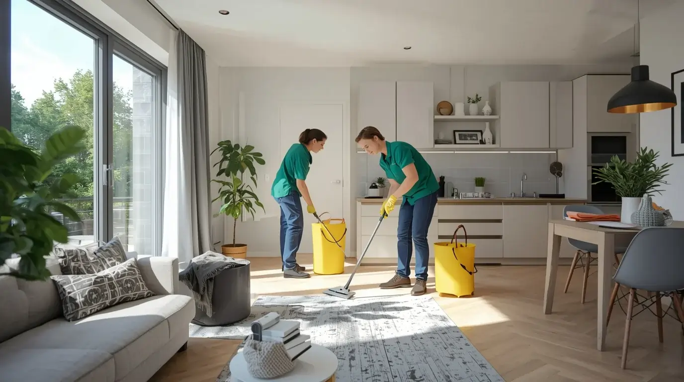 Professionelles Reinigungsteam bei der Endreinigung in Zürich – Top Endreinigungsdienste Schweiz