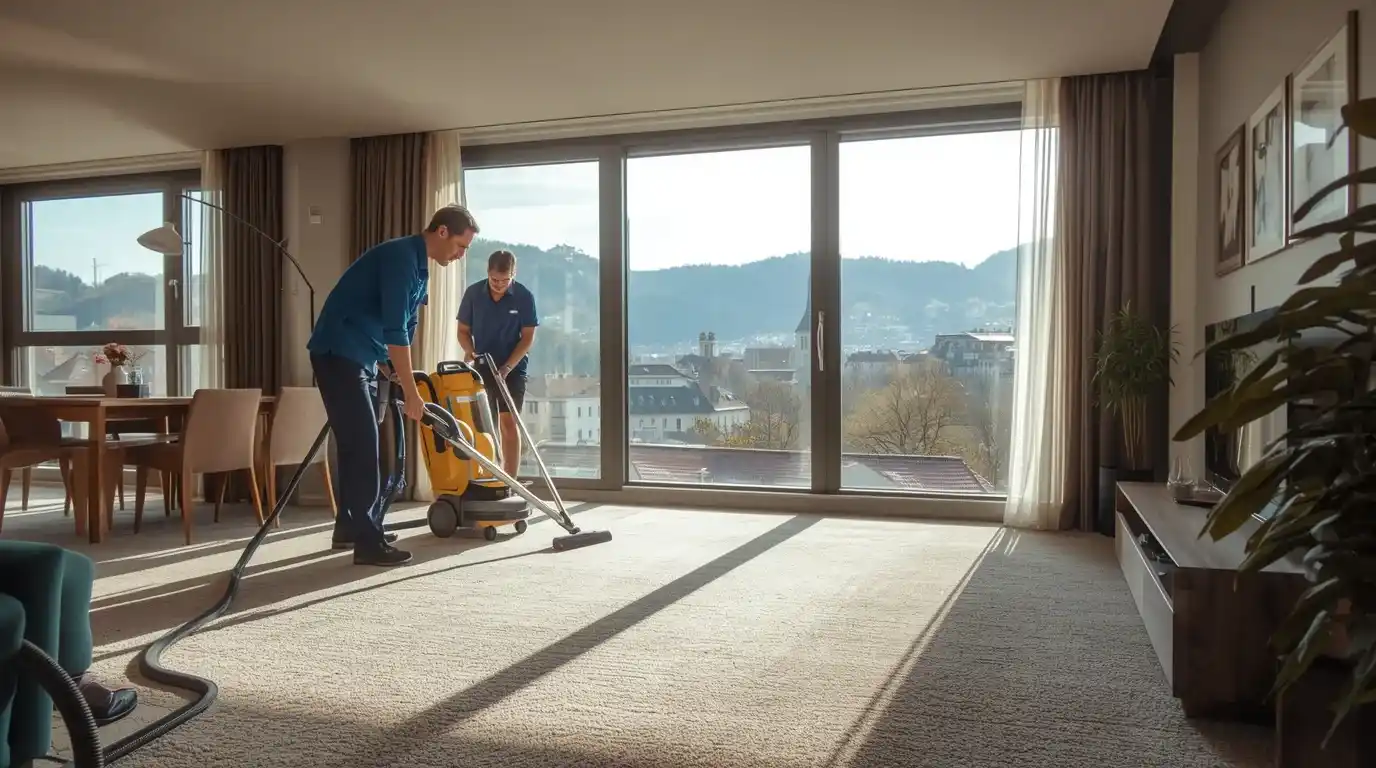Professional Carpet Cleaning Companies in Zurich restoring spotless carpets in modern apartment.